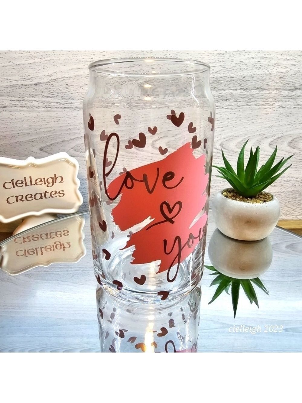 Love You Beer Can glass